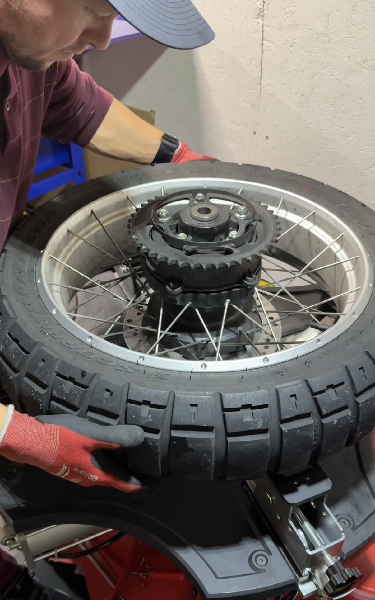 Motorcycle tire job 1