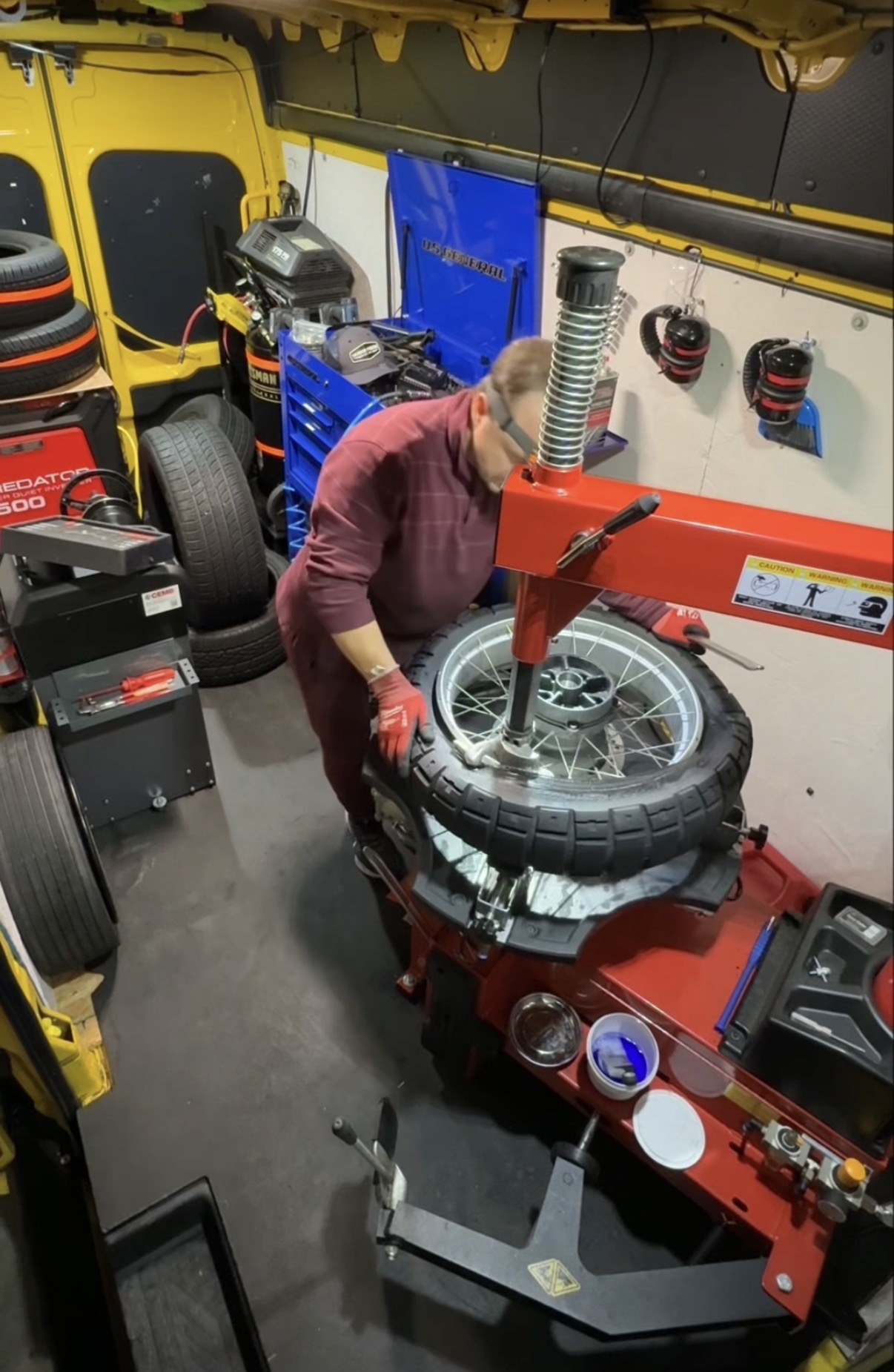 Motorcycle tire job 2